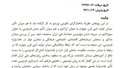 تصویر از تحلیل بوردیویی میدان تولید ادبی شاهنامه و عادتوارهی فردوسی