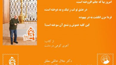 تصویر از امروز بيا كه جانم افروخته است