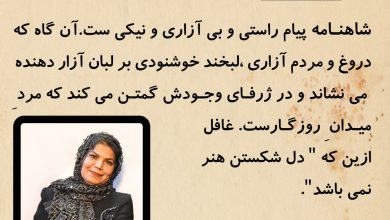 تصویر از #شاهنامه پیام راستی و بی آزاری و نیکی ست.