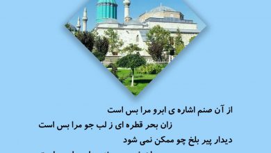 تصویر از از آن صنم اشاره ی ابرو مرا بس است
